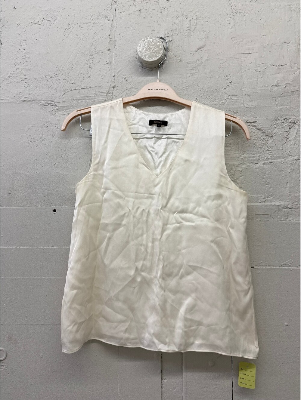 Quince Ivory Silk Blend Sleeveless V-Neck Blouse